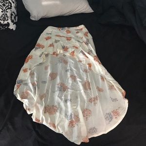 Floral high low skirt